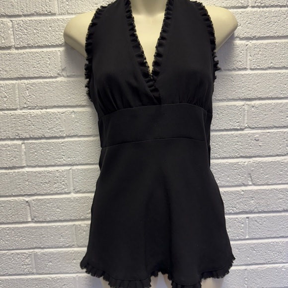 RED Valentino Tops - RED Valentino Black Sleeveless Blouse Halter Tie Size 4 Vintage